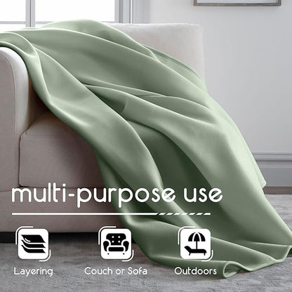 The Original Vellux Blanket - Soft, Warm, Insulated, Pet-Friendly, Home Bed & Sofa - Moss, Twin 66 x 90"