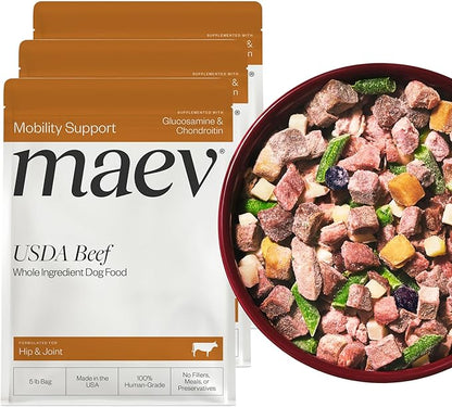 Maev Human-Grade Beef Dog Food, Hip & Joint Formula, Whole Ingredient, Gluten-Free, High Protein Puppy & Dog Food, 15 lb
