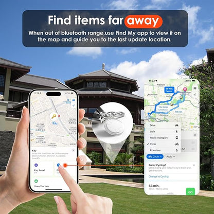 Mini GPS Tracker for Vehicles No Monthly Fee,GPS Car Tracker,Hidden Car Tracker with Case,Real Time Car GPS Tracker Work with Apple Find My(iOS Only) (Waterproof White,2PCS)