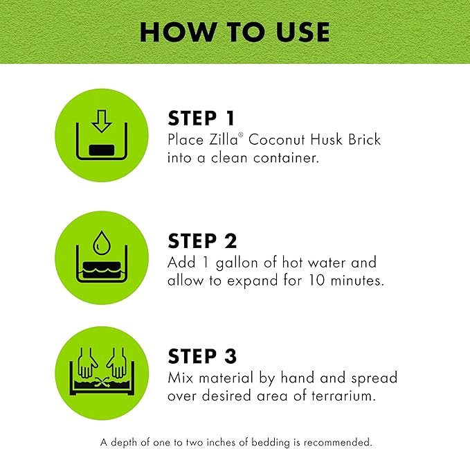 Zilla Coconut Husk Brick 8 Count, Organic Bedding for Reptiles, Made with 100% Coconut Fiber, Ideal for Tropical Habitats and Egg Incubation