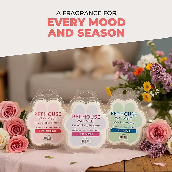 Pet House Scented Wax Melts Long-Lasting, Pet-Friendly Plant Based, Wax Melts for Home, Vanilla Creme Brulee 3 OZ Each, 2 Pack