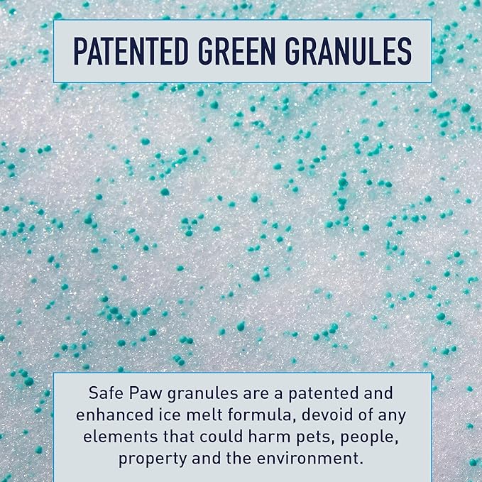 Safe Paw Pet-Safe Snow and Ice Melt, Salt- and Chloride-Free Melter, 8 lbs - Outdoor Winter Melting Deicer for Driveway, Concrete, Sidewalk, Metal, Wood Deck, and Brick Surfaces