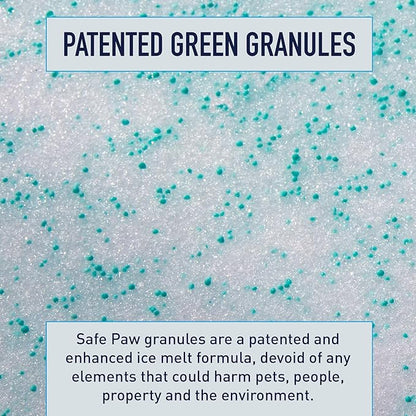 Safe Paw Pet-Safe Snow and Ice Melt, Salt- and Chloride-Free Melter, 8 lbs - Outdoor Winter Melting Deicer for Driveway, Concrete, Sidewalk, Metal, Wood Deck, and Brick Surfaces