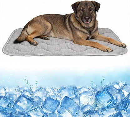 Dog Cooling Mat Q-Max>0.4 Self Cool Pad for Dogs and Cats with Anti-Slip Bottom, Washable Portable Pet Sleeping Pad for Summer，X-Larger Size 47.2" *29.6"