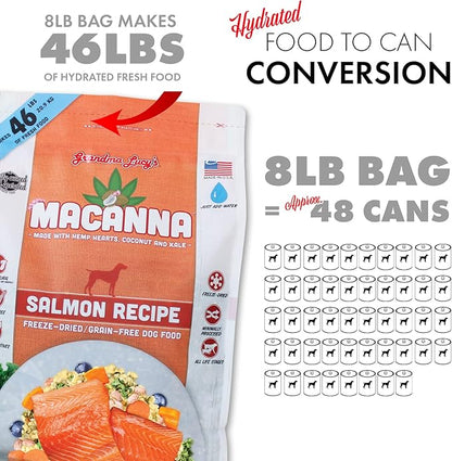 Grandma Lucy's Macanna Freeze Dried Grain Free Salmon Recipe Dog Food 1 Lbs, Model Number: 884308721252