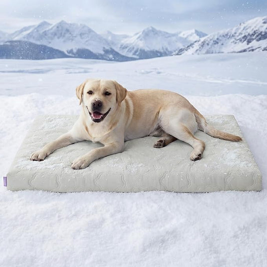 LE SURE Cooling Dog Bed, XXL Q-Max>0.5 Cooling Mat with Removable Washable Cover, Breathable Orthopedic Egg Crate Foam Non-Slip Summer Pad for Extra Large Active/Senior/Long-Haired Pets, 47x29 Inch