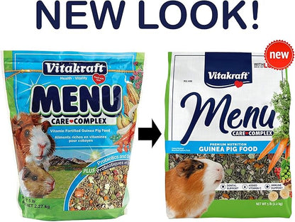 Vitakraft Menu Premium Guinea Pig Food - Alfalfa Pellets Blend - Vitamin and Mineral Fortified (Pack of 2)