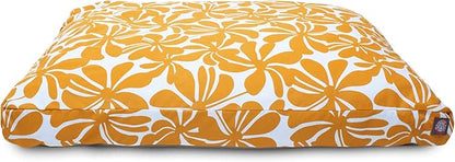 Yellow Plantation Extra Large Rectangle Indoor Outdoor Pet Dog Bed With Removable Washable Cover By Majestic Pet Products