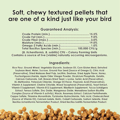 Kaytee Nutri Soft Pet Parrot & Conure Bird Food, 3 Pound