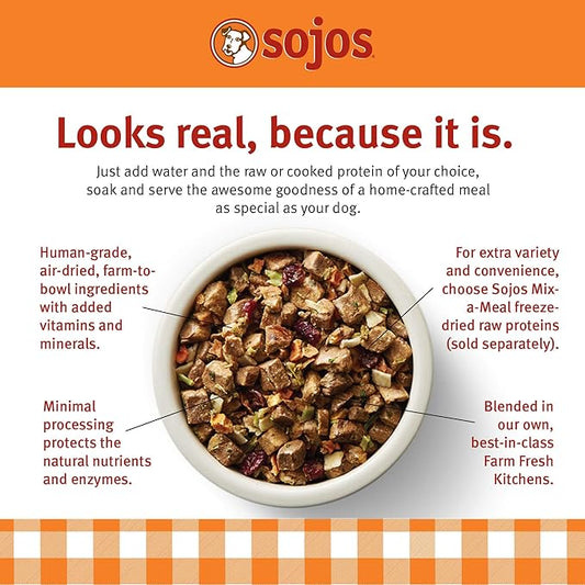 Sojos Mix-A-Meal Fruit & Veggie Pre-Mix Grain-Free Dog Food, 8 Pound Bag