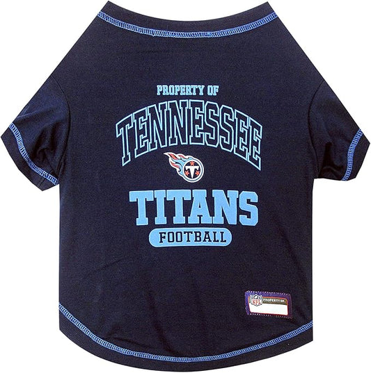 NFL Tennessee Titans Dog T-shirt Small. - Licensed Shirt for Pets Team Colored with Team Logos- Premium Stretchable Materials for the comfort of your Dog & Cat