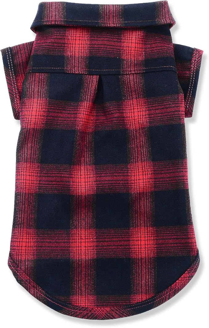Koneseve Dog Shirt Pet Plaid Clothes T-Shirt Sweater Breathable for Medium Large Dog Cat Puppy Adorable Casual Cozy Halloween Thanksgiving Christmas Costumes (Red; 4XL)
