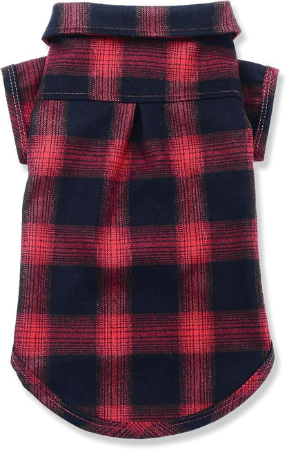 Koneseve Dog Shirt Pet Plaid Clothes T-Shirt Sweater Breathable for Medium Large Dog Cat Puppy Adorable Casual Cozy Halloween Thanksgiving Christmas Costumes (Red; 4XL)