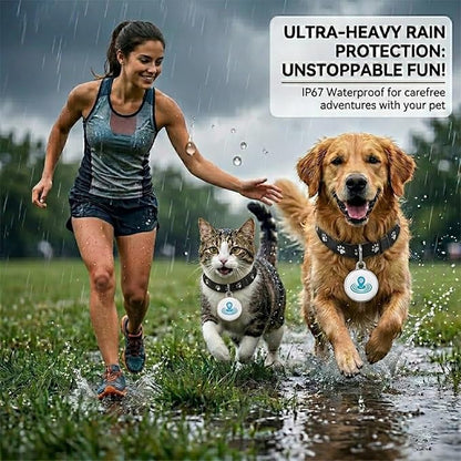 Dog Tracker, Smart Pet Tracker for Collar, Cat Tracker Collar, No Monthly Fee GPS Pet Locator, Waterproof Dog Collar Tracker for iOS Android