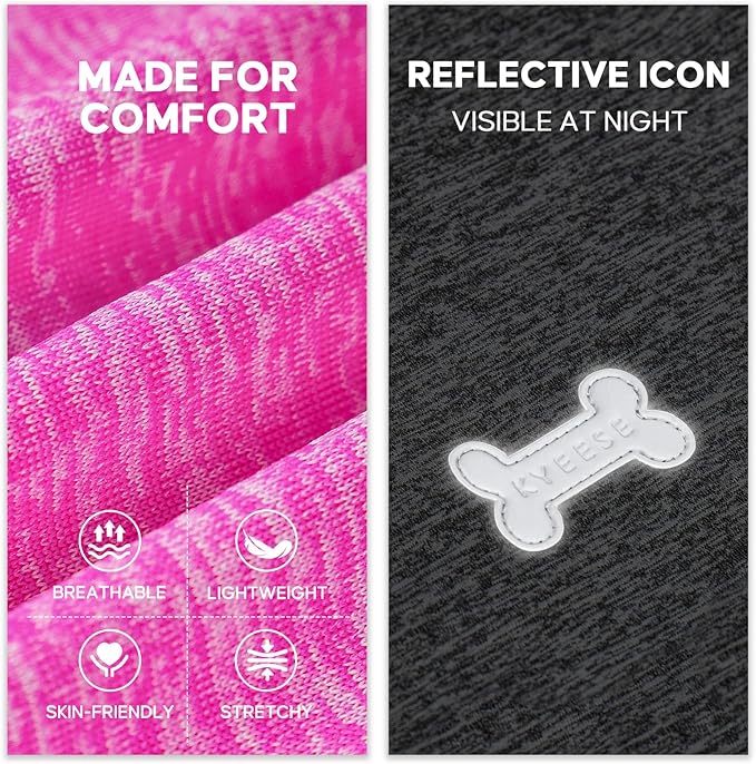 KYEESE 2Pack Dog Shirt, Lightweight Sun Protection Sleeveless Dog T Shirts for Small Dogs Girl, Breathable Pet Reflective Tank Top Summer Dogs Clothes for Outdoor Walking, Grey+Hotpink, M