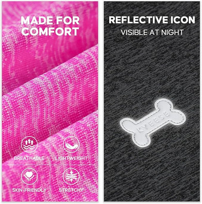 KYEESE 2Pack Dog Shirt, Lightweight Sun Protection Sleeveless Dog T Shirts for Medium Large Dogs Girl, Breathable Pet Reflective Tank Top Summer Dogs Clothes for Outdoor Walking, Grey+Hotpink, 2XL