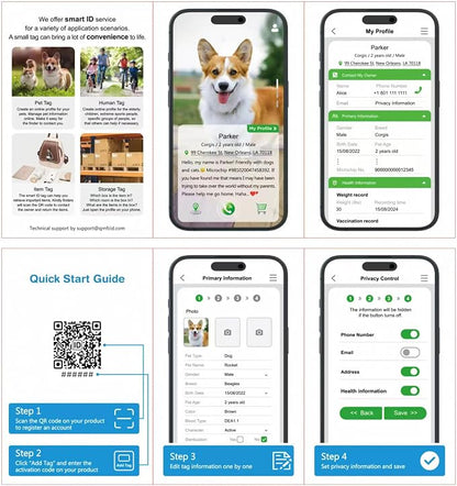 Smart GPS Cat Tracker Collar with QR Code - Waterproof Pet Locator for Small to Large Cats - Compatible with Apple Find My - No Monthly Fees - Advanced Tracking Solution