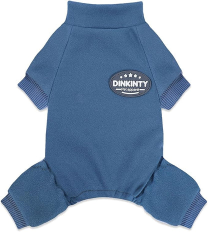Dog Pajamas Winter Warm Dog Sweater for Small Dogs Girl Boy Soft Puppy Pjs Stretchy Jumpsuit Doggie Pet Clothes Outfits XXS~L (Steel Blue, Small)