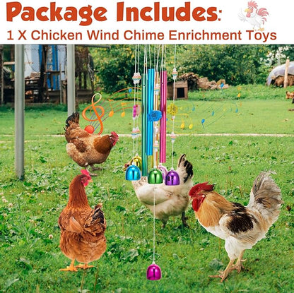 WinnerWhy Chicken Chew Toys for Coop Multicolor Chicken Wind Chime Enrichment Toys Art Hanging Decoration for Bird Parrot Parakeet Budgerigar Lovebird