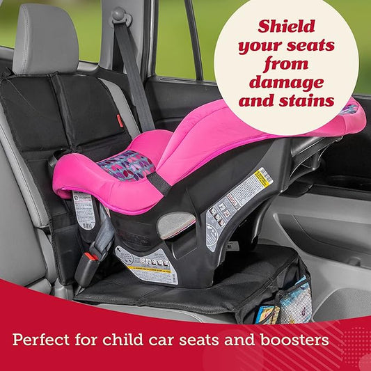 Lusso Gear Car Seat Protector - Waterproof Seat Protector & Non-Slip Backing - Waterproof Car Cover & Easy Clean-Up - Dual Mesh Storage Pockets & Travel Convenience - Gray