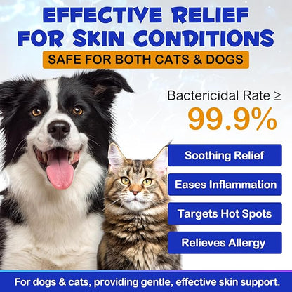 Specifically Formulated Hydrocortisone Spray for Dogs, Cats 120ML, Itch Relief Spray,Hot Spot Treatment for Dogs,Rapidly Alleviate Dry Itchy Skin,Skin Allergies,Dermatitis,Reduces Topical Inflammation