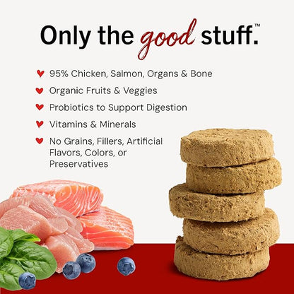 Stella & Chewy's Freeze Dried Raw Dinner Patties – Crafted for Puppies – Grain Free, Protein Rich Perfectly Puppy Chicken & Salmon Recipe – 5.5 oz Bag
