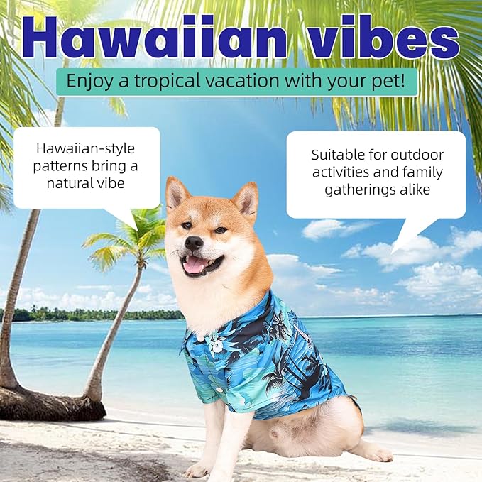 Dog Shirts Hawaii Dog Clothes for Small Medium Large Dogs Owner and Pet Shirts are Sold Separately