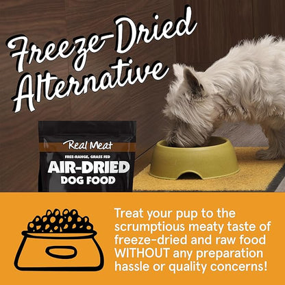 TRMC Real Meat Air Dried Dog Food w/Real Venison - 2lb Bag of USA-Crafted Grain-Free Real, Sourced from Hormone-Free, Free-Range, Grass-Fed Venison - All Natural, High Protein