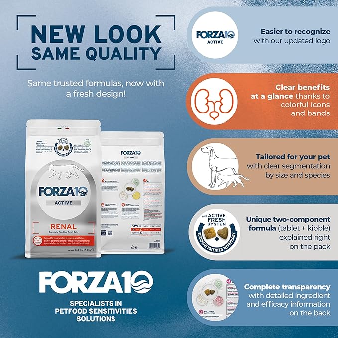 Forza10 - Cat Food, Limited Ingredient Cat Food for Kidney Support, Non-GMO, Fish Flavor, Crafted for Adults, (3.3 lb)