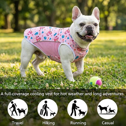 UPF 50+ Sun Protection Dog T-Shirt, 2 Pack Lightweight Sleeveless Dog Vest for Small Dogs Girl – Reflective Strips, Quick-Dry Pet Apparel, Sports Fan Shirt P23ST00510M