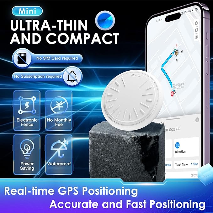 GPS Tracker for Vehicles - Car Tracker Device Hidden for Vehicles, Real-Time Mini Tracker Device for Vehicles, No Monthly Fee Subscription No SIM Card Required(Available for Android and iOS) (2 Pack)