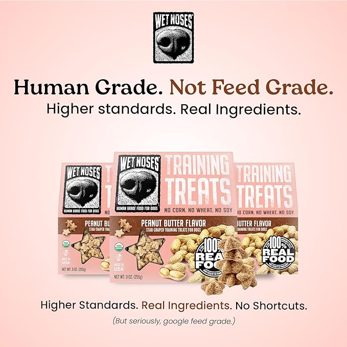 Wet Noses Training Treats – All-Natural, Human-Grade, Non-GMO, Healthy Training & Delicious Snacks for Dogs, for All Dog Sizes & Breeds – Peanut Butter, 14oz (2 Pack)