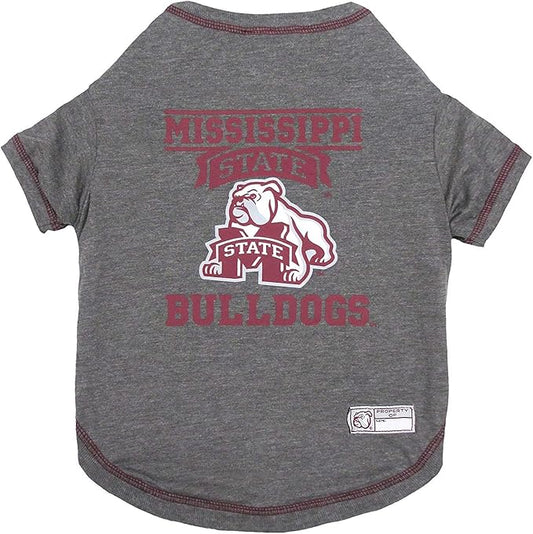 Pets First Collegiate MISSISSIPPI STATE BULLDDOGS Dog T-Shirt, Medium. - Licensed Shirt for Pets Team Colored with Team Logos.- Premium Stretchable Materials for the Comfrot of your Dog & Cat.