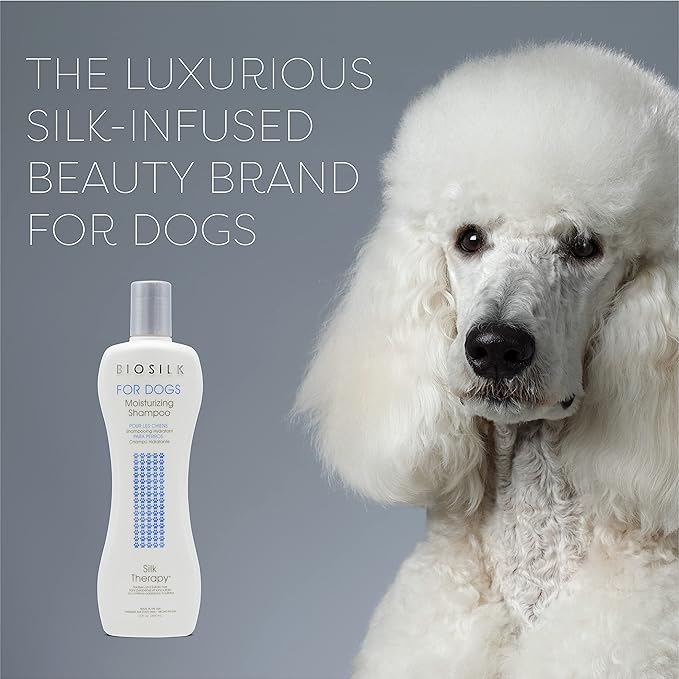 BioSilk Silk Therapy Moisturizing Shampoo for Dogs - Best Dog Shampoo for Pets with Dry, Itchy, or Sensitive Skin, Gentle Dog Wash, Essential Grooming Supplies, 12 Fl Oz - 2 Pack