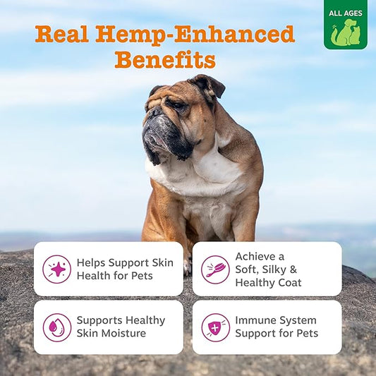 Zesty Paws Salmon Omega Oil Hemp for Dogs and Cats with Wild Alaskan Salmon Oil Omega 3 and 6 Fatty Acids with EPA DHA for Pets Supports Normal Skin Moisture and Immune System Function 16oz