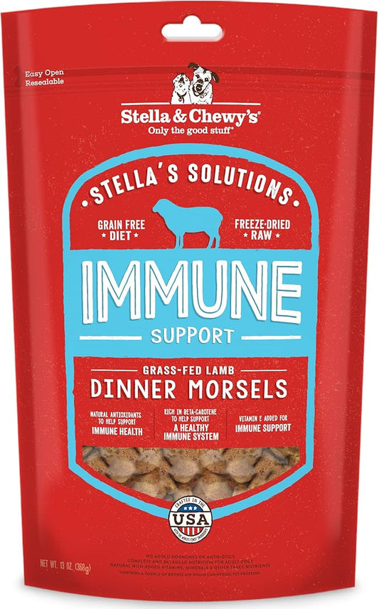 Stella & Chewy's Freeze-Dried Raw Dog Food for Immune Support - Grass-Fed Lamb - Natural Solution for Immune Defense & Overall Wellness - Premium Raw Nutrition - 13oz