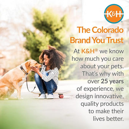 K&H Outdoor Elevated Dog Bed - Cooling Raised Dog Bed for Extra-Large & Giant Pets, Breathable Mesh Hammock Design, Indoor/Outdoor Washable Cover, Portable Metal Frame, Tan, Jumbo 56x38in