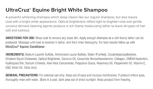 UltraCruz - sc-395301 Equine Bright White Horse Shampoo, 16 oz,Purple