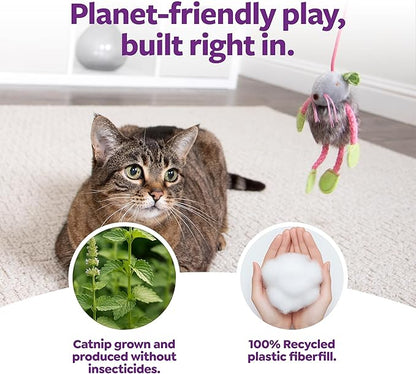 SmartyKat (3 Count) Bouncy Mouse Bungee Dangler Plush Cat Toys - Multi Color, 3 Count