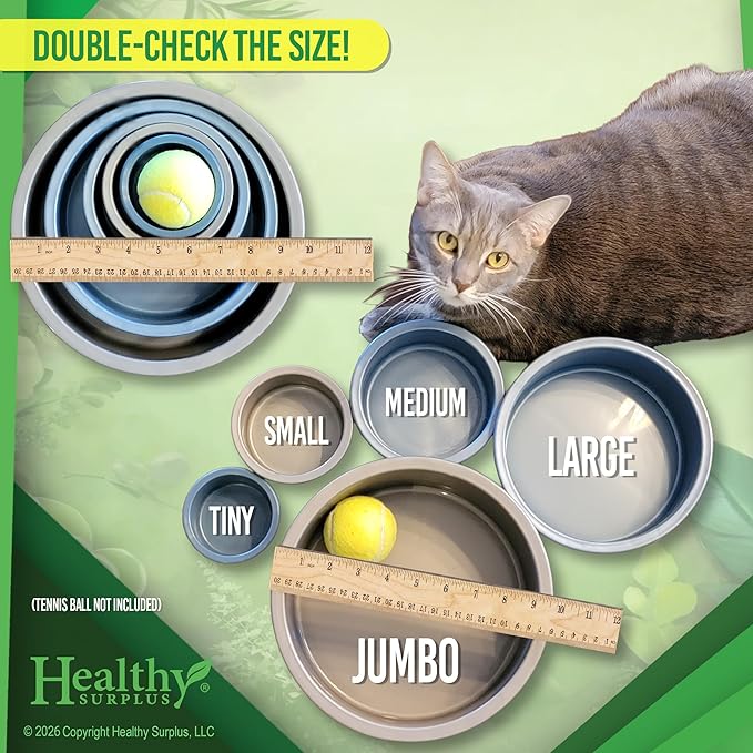 Pet Crock Bowl - Thick Durable Plastic Non-Tip Food & Water Dish for Dogs, Cats & Large Animals - 9.75 Inch Diameter - Indoor/Outdoor - Chew Resistant, Easy Clean (Green, Jumbo 96oz)