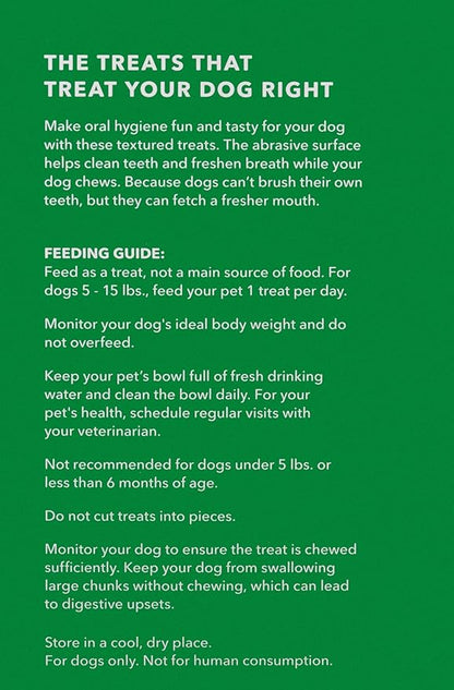Amazon Basics Dental Dog Treats to Help Clean Teeth & Freshen Breath for Tiny Dogs, Unflavored, Per Pack: 130 Count, 2.25 pounds (Previously Wag)