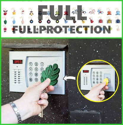 Leather Keychain Holder Case Compatible with AirTag,Cute Protective Cover with Keyring,Anti-Scratch Finder GPS Tracker Case for Wallet Keys,Bag,Pets,Backpack(Green Leaves)