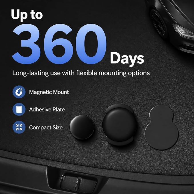 GPS Tracker for Vehicles – No SIM Required, Hidden Magnetic Car Tracker, Real-Time GPS Tracking for Kids, Car, Pets, No Monthly Fee, Works with Apple Find My, 2026 Upgraded (HITAG-2)