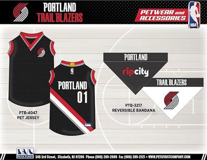 Pets First NBA Portland Trailblazers Dog Jersey, X-Small- Tank Top Basketball Pet Jersey