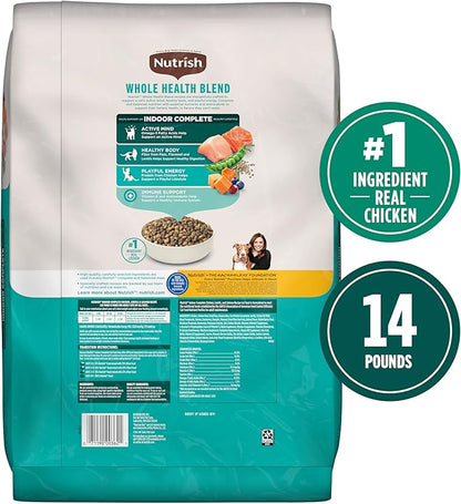 Nutrish Indoor Complete Chicken, Lentils & Salmon Recipe Dry Cat Food 14 lb. Bag, Packaging May Vary (Rachael Ray)