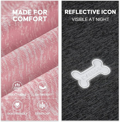 KYEESE 2Pack Dog Shirt, Lightweight Sun Protection Sleeveless Dog T Shirts for Medium Large Dogs Girl, Breathable Pet Reflective Tank Top Summer Dogs Clothes for Outdoor Walking, Pink+Grey, 2XL