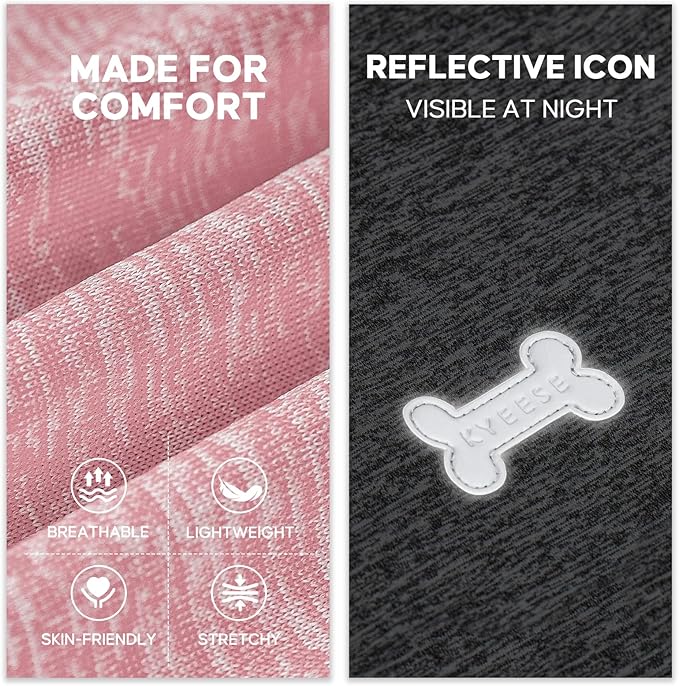KYEESE 2Pack Dog Shirt, Lightweight Sun Protection Sleeveless Dog T Shirts for Small Dogs Girl, Breathable Puppy Reflective Tank Top Summer Dogs Clothes for Outdoor Walking, Pink+Grey, S