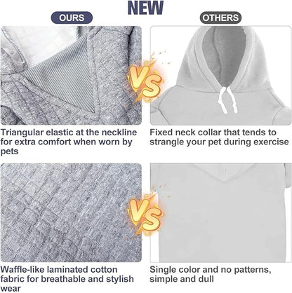 BEAUTYZOO Dog Sweaters for Large Dogs Girls Boys, Warm Winter Dog Hoodie Sweatshirt with Pocket & Leash Hole,Soft Waffle-Like Laminated Cotton Pet Clothes for Big Breeds Indoor Outdoor Cold Weather