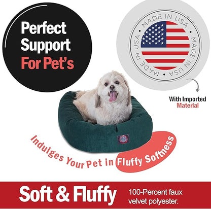 Majestic Pet Villa 24 Inch Shredded Memory Foam Dog Bed for Small Sized Dog 24x19x7 Inch–Orthopedic Pet Bed - Washable Small Puppy Mat with Head Support-Marine