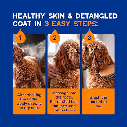 DOUXO® Skin & Coat SPA - Ultra-Safe Detangling Spray for Dogs, 10 fl oz, Safely Detangles, Revives, and Nourishes The Coat, Skin-Friendly Formula